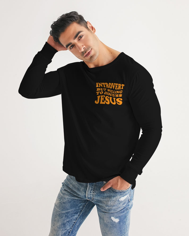 Introvert But Will Discuss Jesus  Long Sleeve Tee- Black