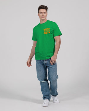 Introvert but willing to discuss Jesus - Green Unisex Heavy Cotton T-Shirt | Gildan