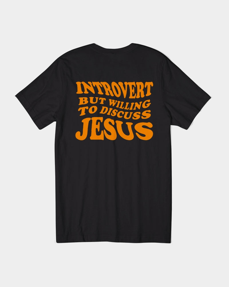 Introvert but willing to discuss Jesus - Green Unisex Jersey Tee | Bella + Canvas
