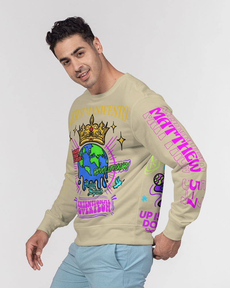 Upside Down Kingdom Classic French Terry Crewneck Pullover - Beige