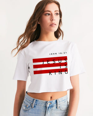 Jesus is King Nation Cropped Tee