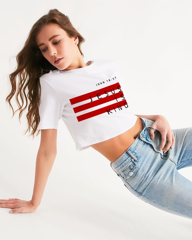 Jesus is King Nation Cropped Tee